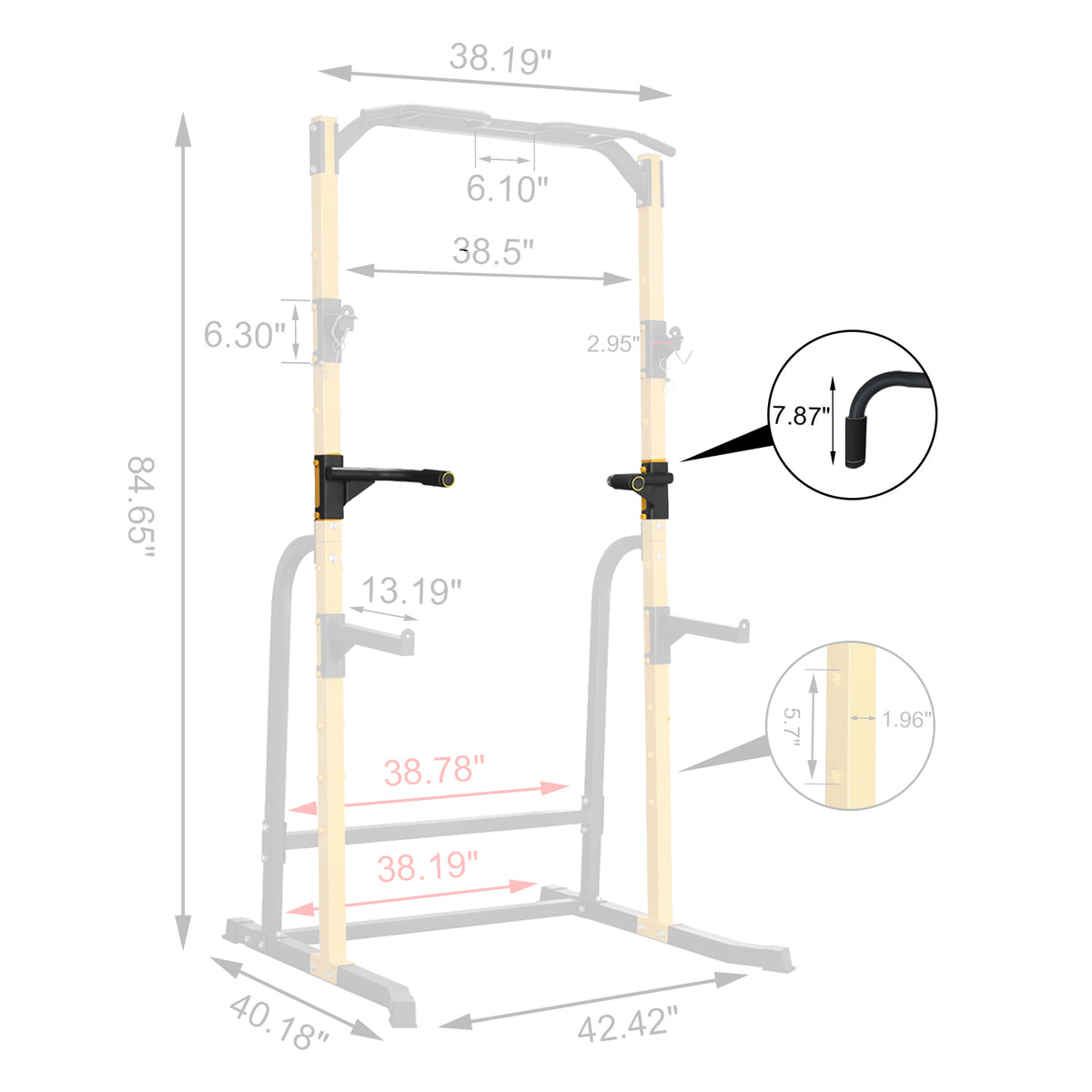 ZENOVA Power Tower Bar Accessories Replacements Parts Parallel Bar