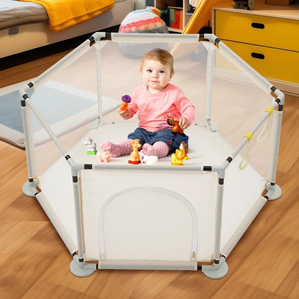 ZENOVA Hexagonal Baby Playpen for Babies & Toddlers Baby Fence Baby