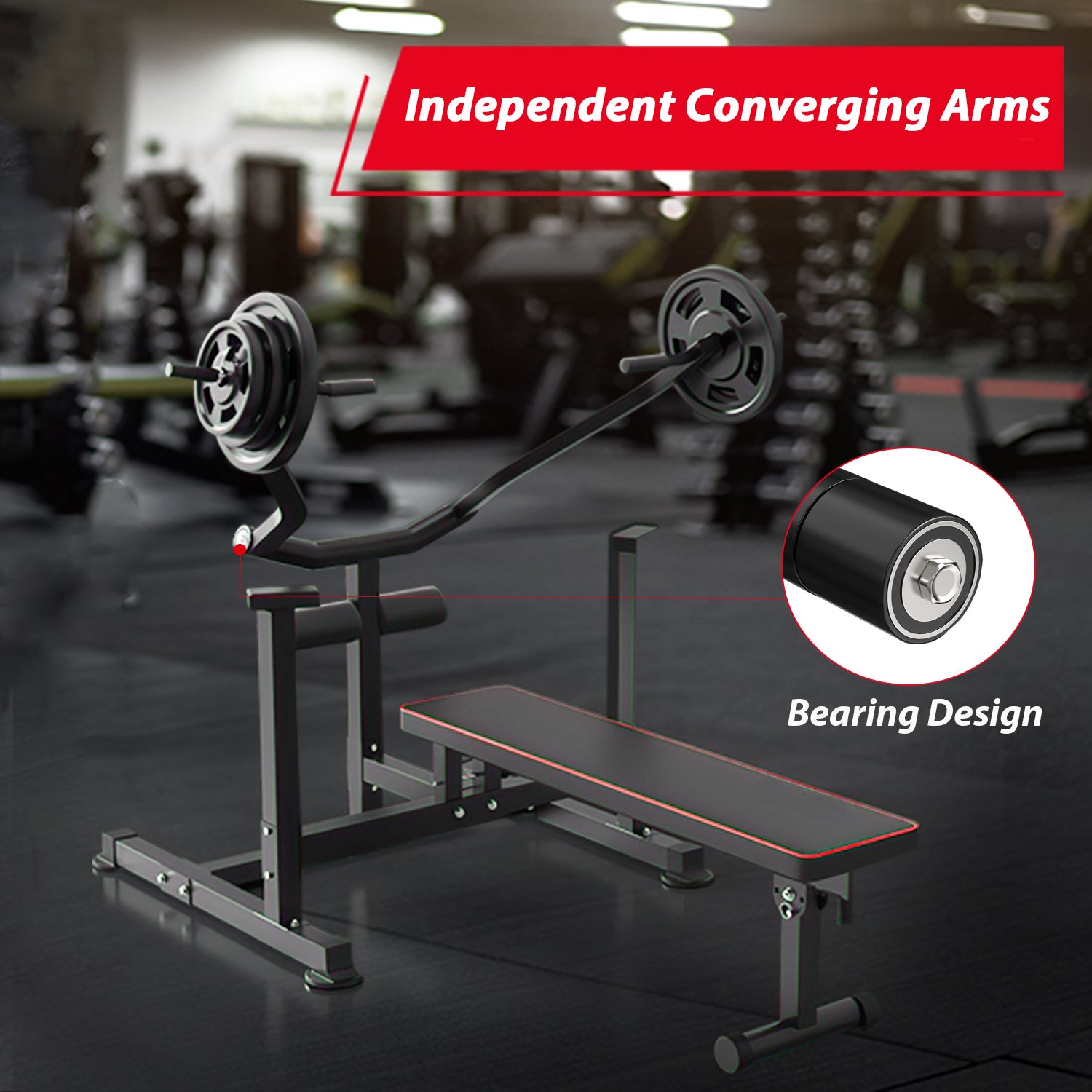 ZENOVA Bench Press Set Chest Press Machine with Independent Convergin