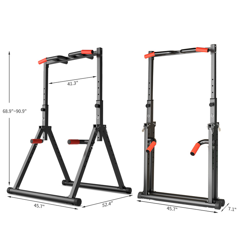 ZENOVA Pull Up Bar Station, Foldable Power Tower Dip Bar for Pull-up Push-up Home Gym Strength Training Workout Equipment